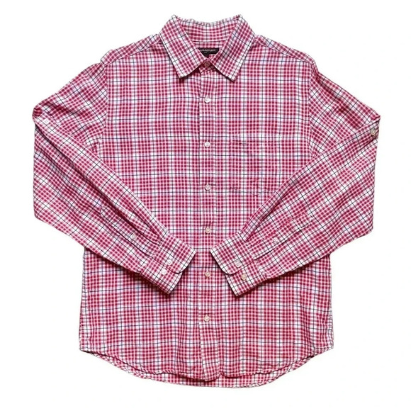 Banana Republic Plaid Linen Blend Long Sleeve Button Up Shirt - Picture 1 of 4